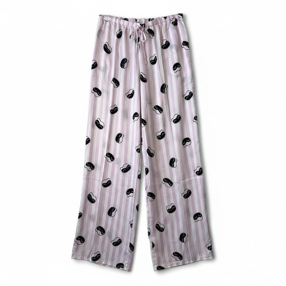 Shady Lady New Women Satin Pajama Pants Striped Pink M Loungewear Soft Girl Cozy